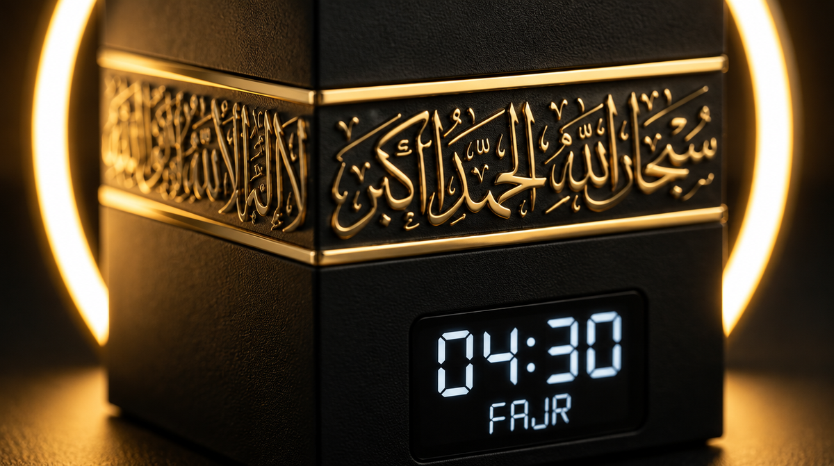Le Réveil Fajr™ — Horloge Lumineuse Inspirée de la Kaaba